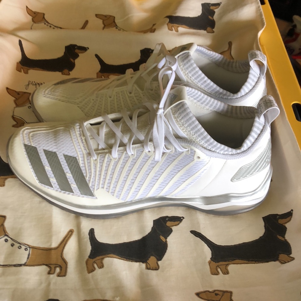 Vintage 2018 White/Silver Adidas Size 13 New condition.